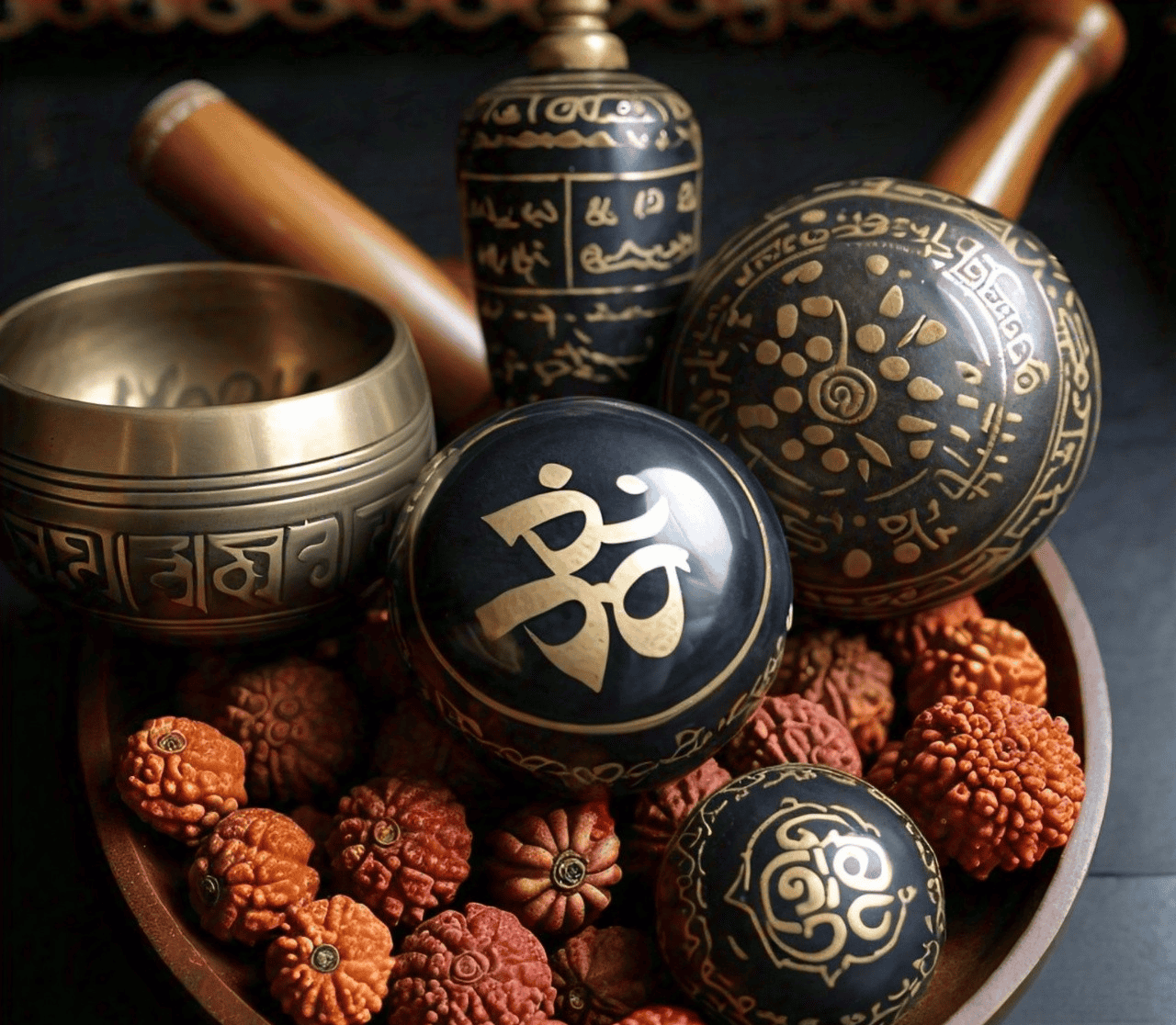 Various types of Rudraksha beads, each with unique properties and benefits